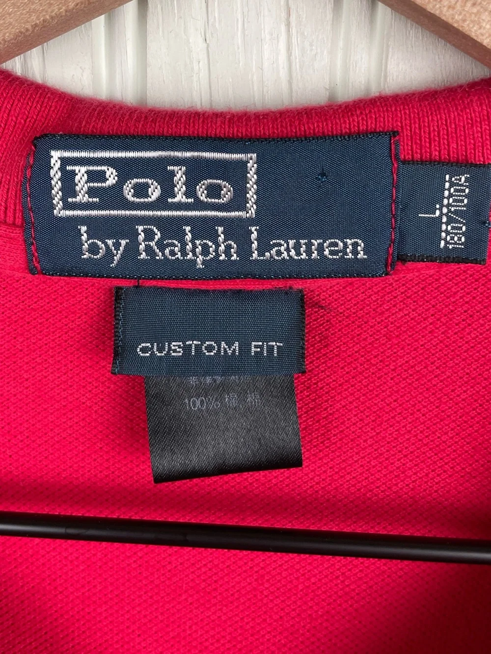 Vintage Polo Ralph Lauren Men's Polo Shirt Size Large Red Custom Fit Preppy Y2K